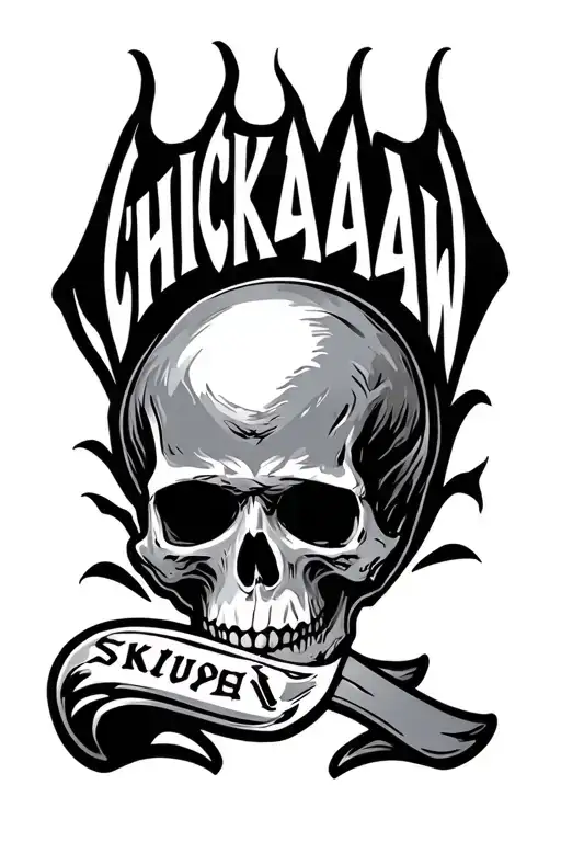 Chickasaw Letters With Skull