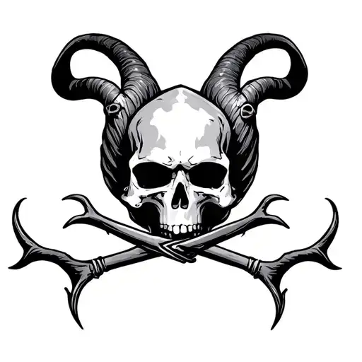 Horns Down Skull Band