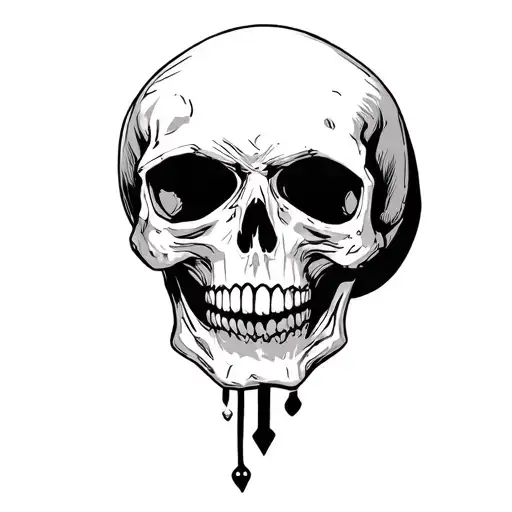 Skull Simple Line Drawing
