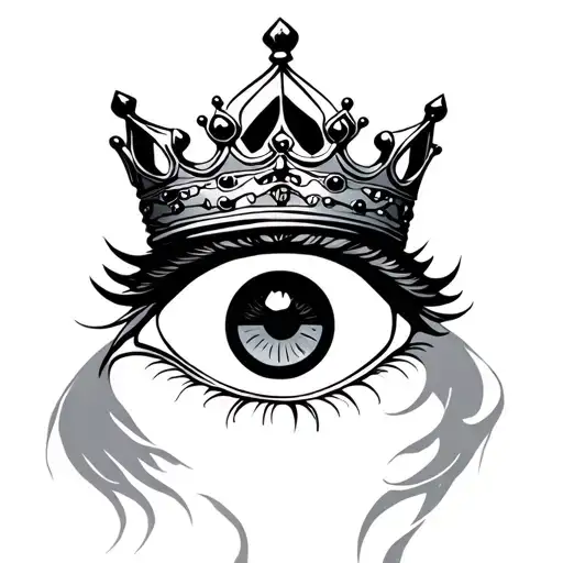 Crown Above An Eye Symbol Integrated