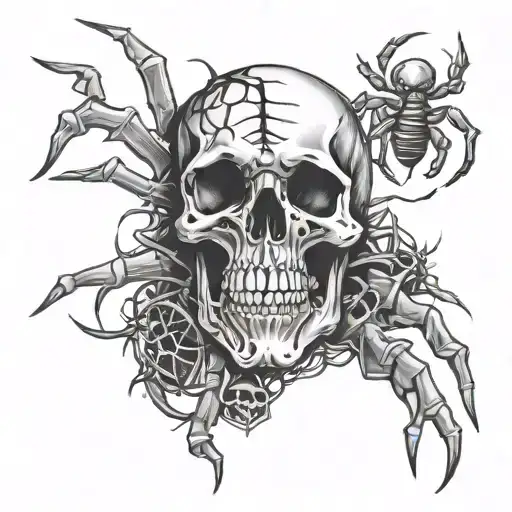 Skull And Spiders
