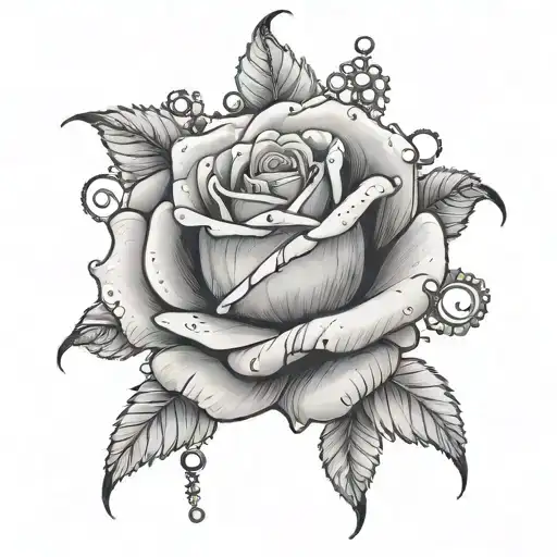 Rose With Beads Intertwined