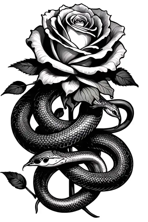A Rose With A Snake Wrapped Loosely
