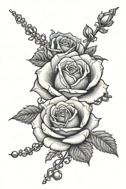 Rose With Rosary Wrapped