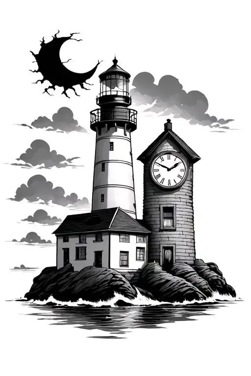 Clock And Lighthouse