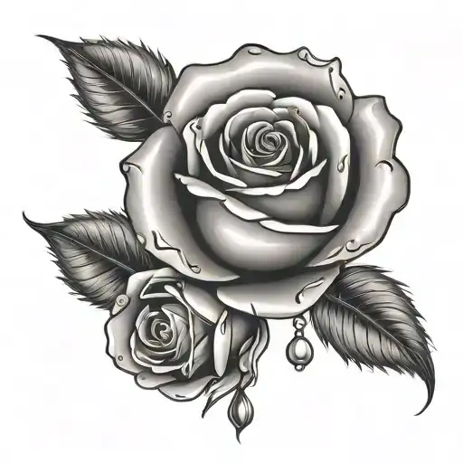 Rose With Beads Wrapping