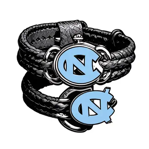 Longitude And Latitude Bracelet With Unc Tarheel Logo And Cardinal