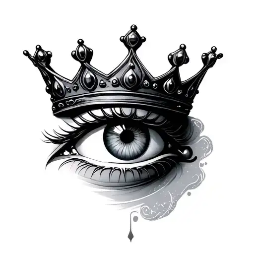 Crown Above An Eye Symbol Integrated