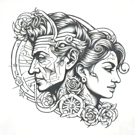 Portrait And Legal Symbols