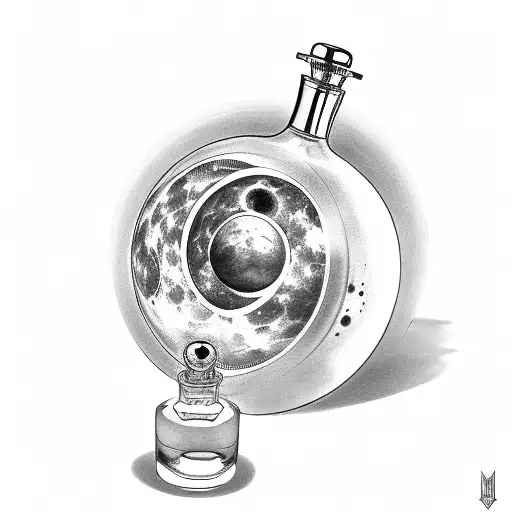 Perfume Bottle With Moon Phases Inside It