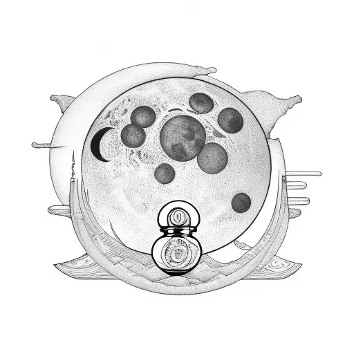 Perfume Bottle With Moon Phases Inside It