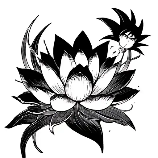 Goku Floating On Lotus Flower Loop Alpha Omega