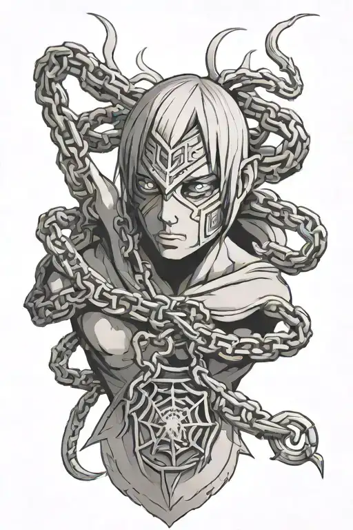 Kurapika Chain With Spider On Shoulder