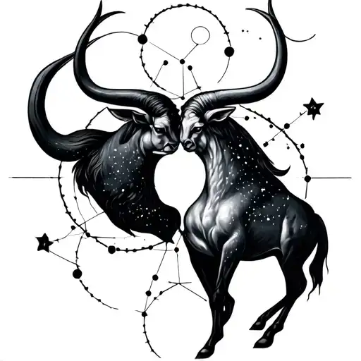 Aquarius And Taurus Constellation Intertwined