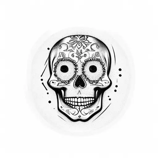 Chemical Elements Forming A Sugar Skull
