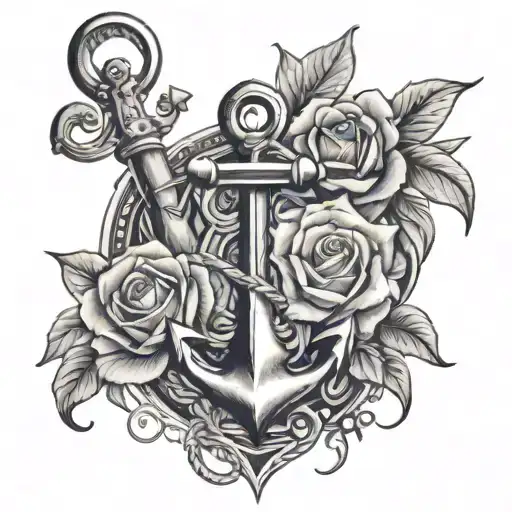 Anchor And Lilly And Rose
