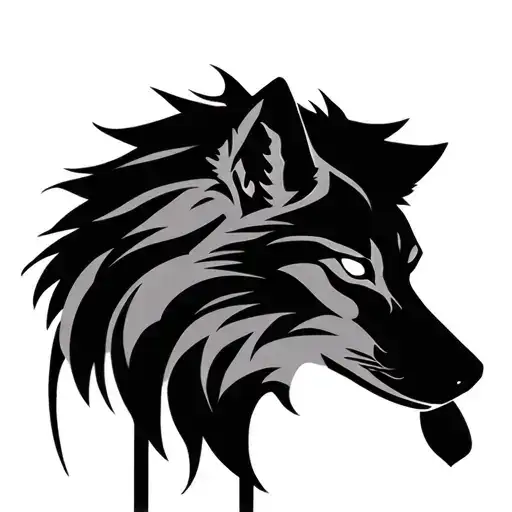 Wolf Profile Morph To Romanian Symbols