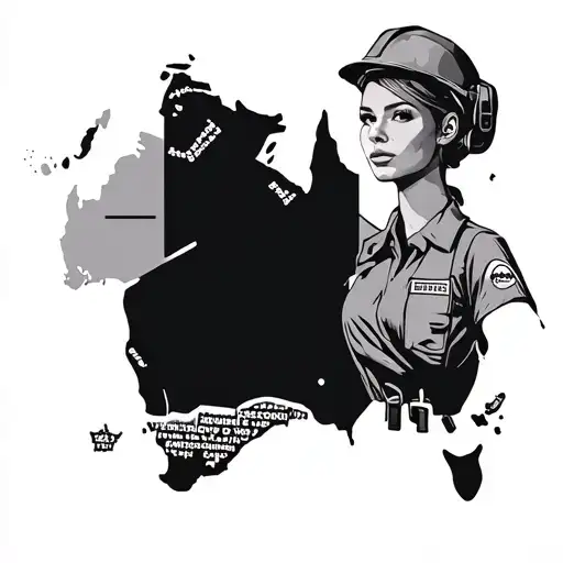 Minimal Female Civil Engineer With Australia Map