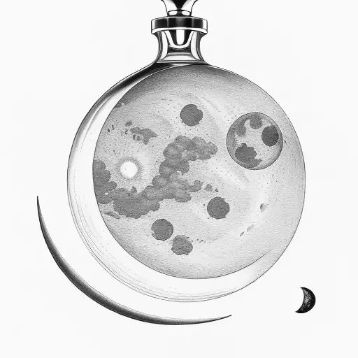 Perfume Bottle With Moon Phases Inside It