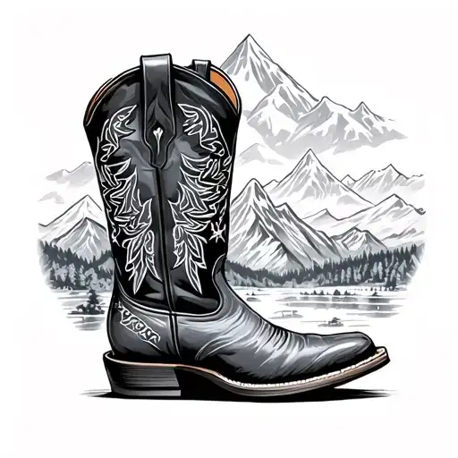 Mountains Cowboy Boots Bandana