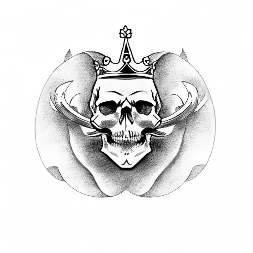 Skull And Laurel Crown And King Crown