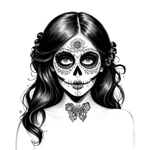 Day Of The Dead Girl With Card Featuring