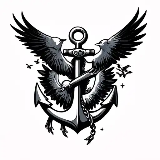 Marine Anchor That Transforms Into A Flight Of Birds