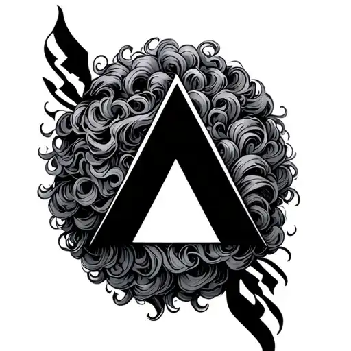 Delta Symbol With Some Curly Hair Surrounded