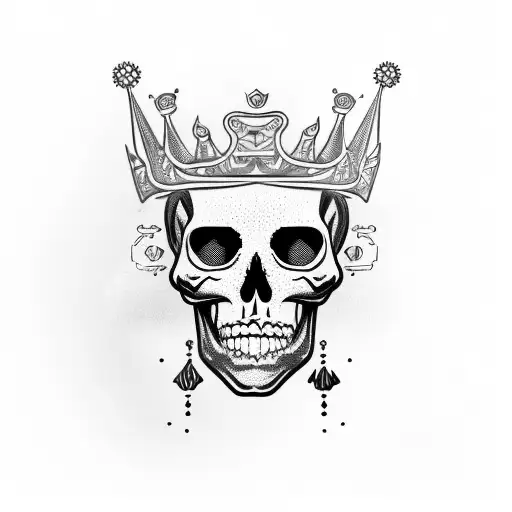 Calavera Wearing A Crown Of Clocks