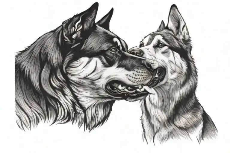 Rottweiler And Siberian Husky Howling