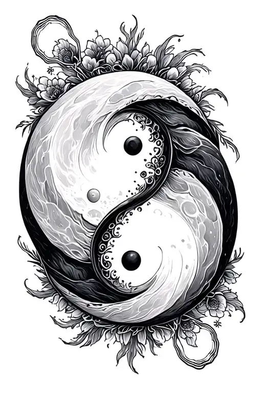 Ying And Yang Moon