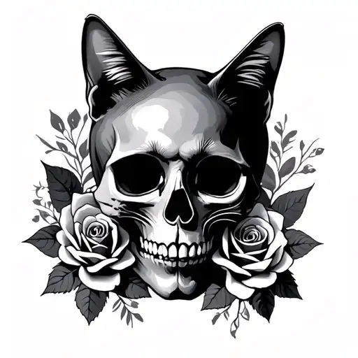 Skull And Roses And Cats