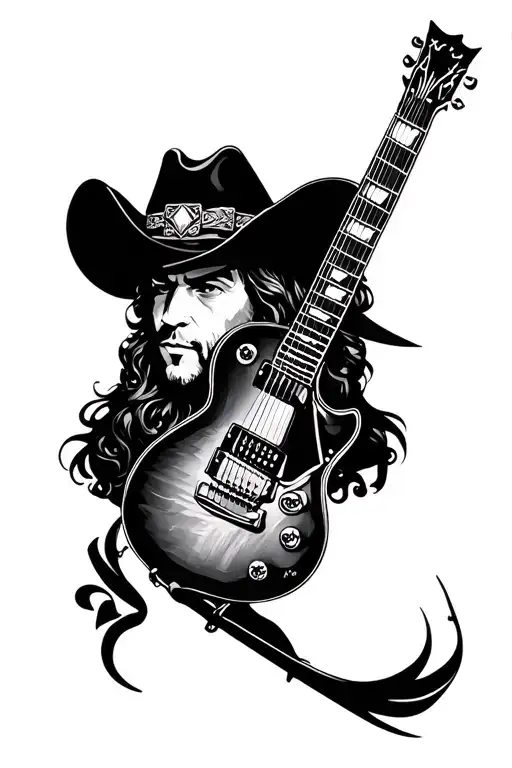 Western And Guitar Intertwined