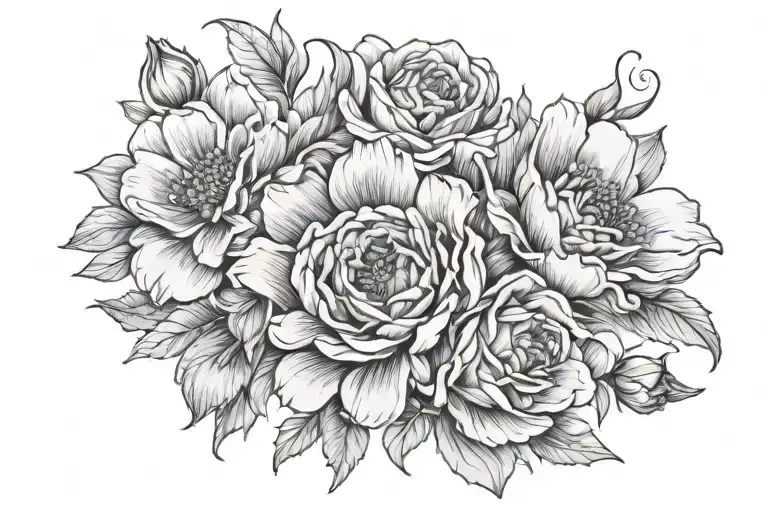 Feb Birth Flowers And May Birth Flowers Wrapped Length Wise