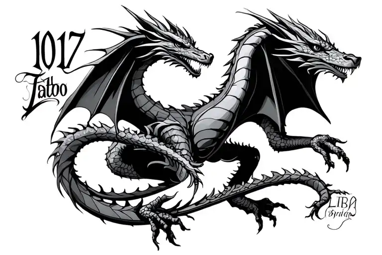 Libra 1017 Dc And Maryland Tattoo With Dragon