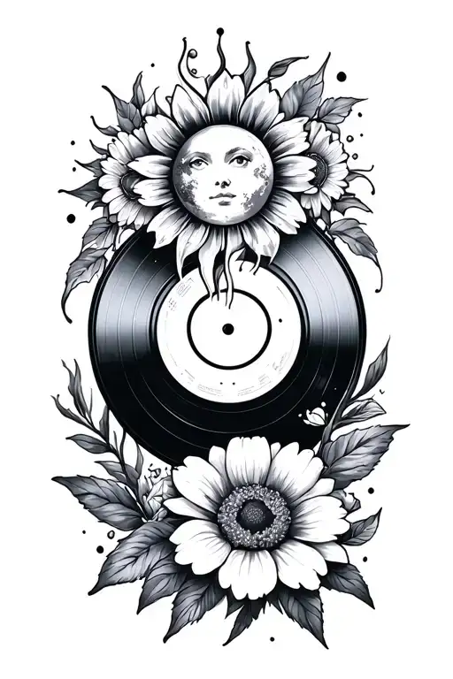 Flowers And Sun And Moon And Vinyl Records
