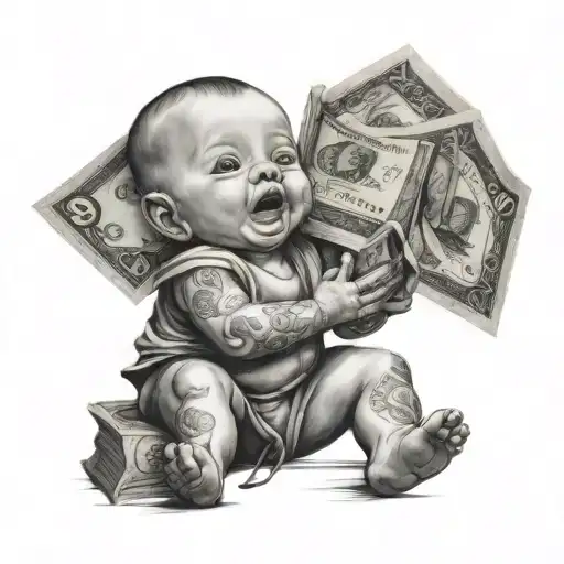 Baby Playing With Money