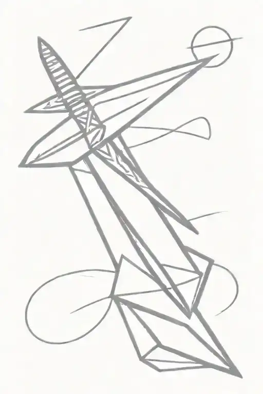 Simple Sword With Paper Airplane