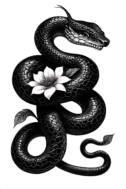 Snake With Floral Patterns