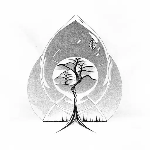 Hourglass With Willow Tree Behind It