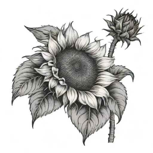 Sunflower With Ear Print Inside