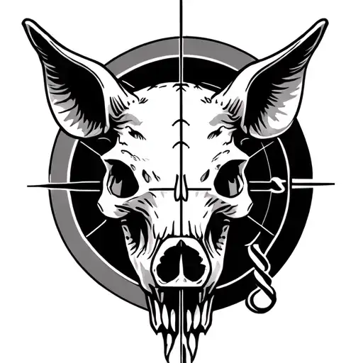Pig Skull And Crosshairs Seven Sundays