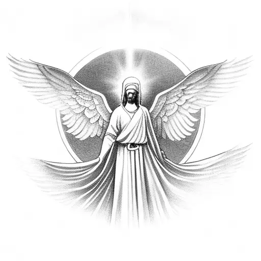 An Angelic Figure Holding A Gospel Book With Rays Of Light Shining Through