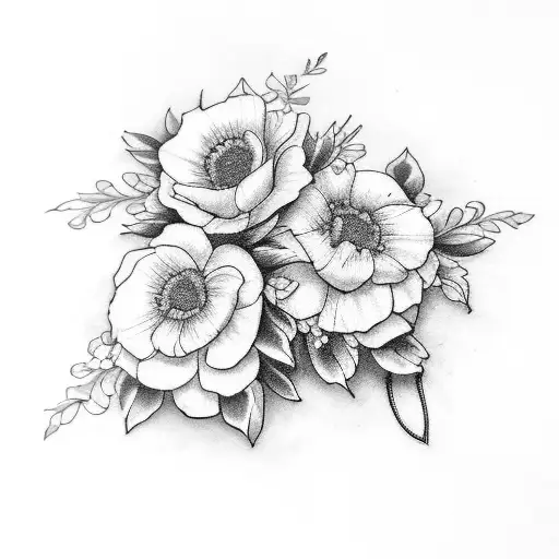 July And November Birth Flowers Cross