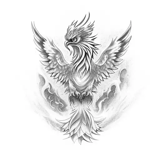 A Vibrant Phoenix Rising From A Pile Of Money And Holding A Dumbbell