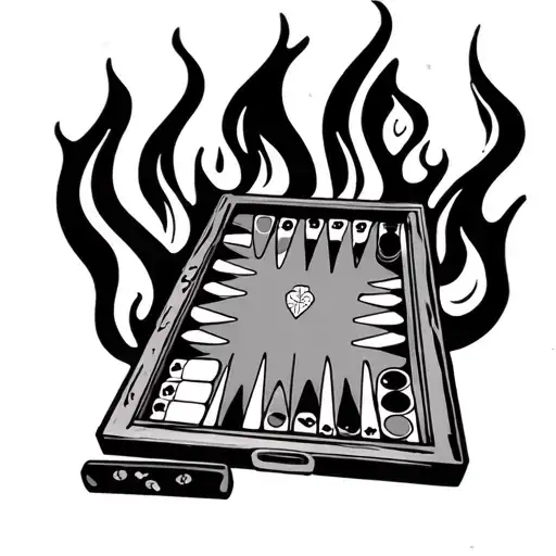 Backgammon Board And Fire