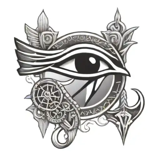 Ankh Cross And Eye Of Horus