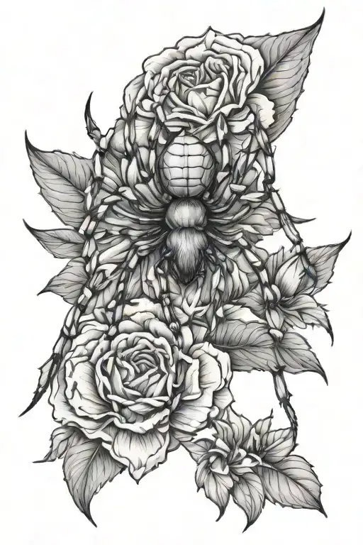 Spider With Flower For Body