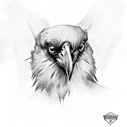 Raven Intimidating Blue Eyes