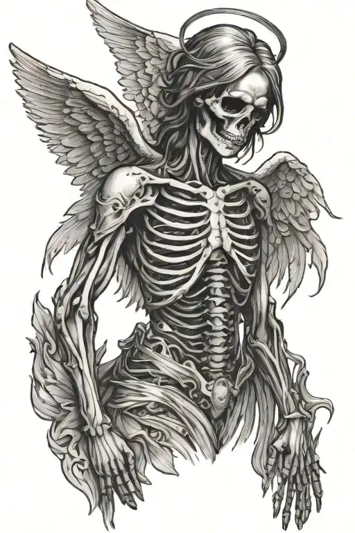 Angel But Half Skeleton